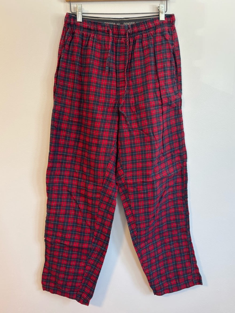 Denver Hayes Cotton Red Blue Plaid Pyjama Pants PJ Bottoms Size Small